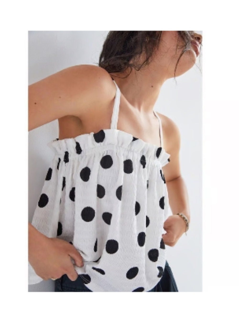 Anthropologie Current Air Polka Dot Swing Top